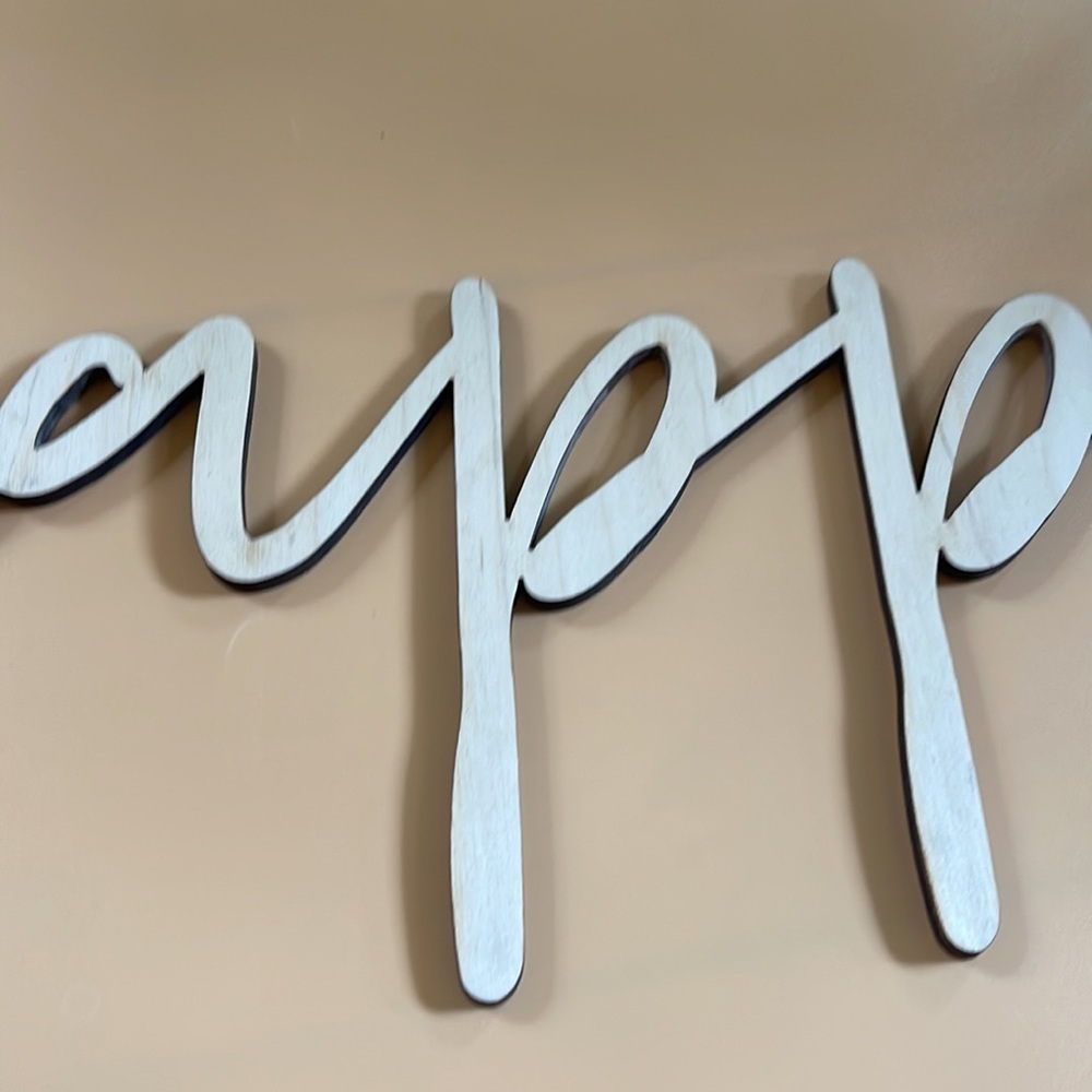 Laser Wood Sign “happy” - Picture 6 of 8